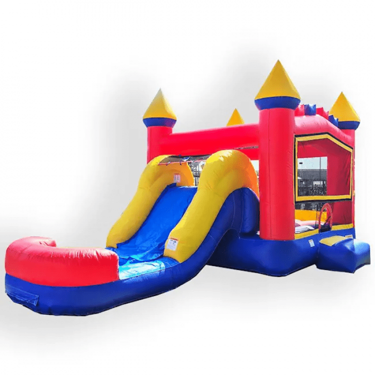 Rainbow Athletic 5-in-1 Bounce House W/Slide